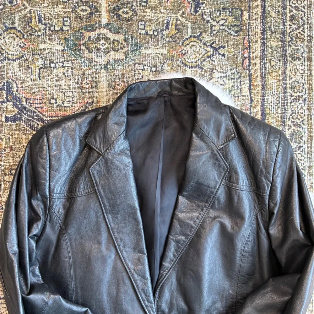 Pioneer Wear Albuquerque Vintage‎ Black Genuine Leather Western Blazer Jacket 42